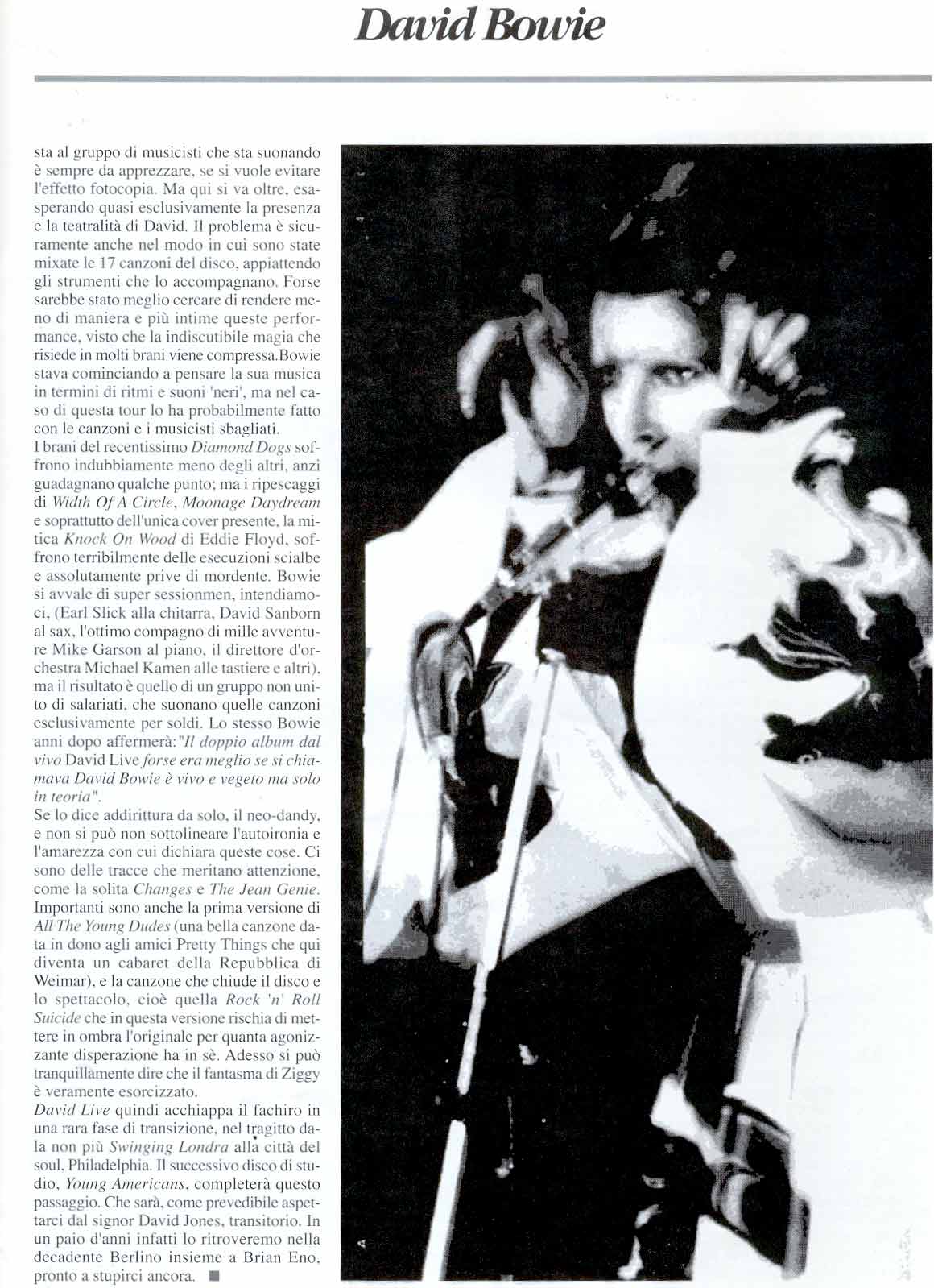 David Bowie, Musicbox, n. 0, ottobre-dicembre 2000 15