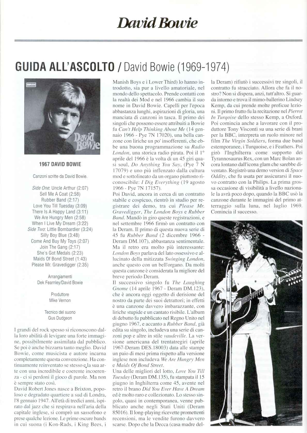 David Bowie, Musicbox, n. 0, ottobre-dicembre 2000 6