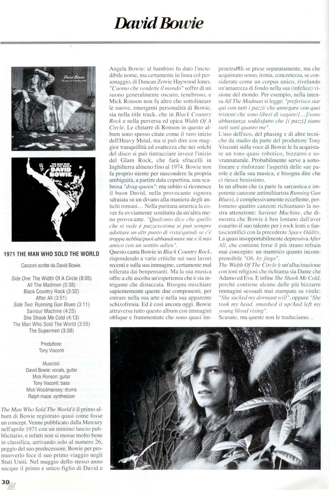 David Bowie, Musicbox, n. 0, ottobre-dicembre 2000 8